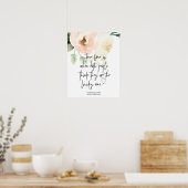 Roze Floral Garden Weddenschap True Love Welkom Poster (Keuken)