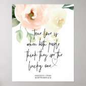 Roze Floral Garden Weddenschap True Love Welkom Poster (Voorkant)