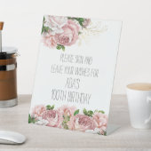 Roze Floral Gelieve te tekenen Verlaat Vervolgende Reclamebord Met Voetstuk (Insitu)