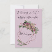 Roze Floral Geometric Moederdag Kaart (Achterkant)