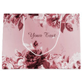 Roze Floral Gift Bag Groot Cadeauzakje (Voorkant)