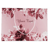 Roze Floral Gift Bag Groot Cadeauzakje (Achterkant)
