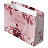 Roze Floral Gift Bag Groot Cadeauzakje (Achterkant Gekanteld)