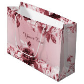 Roze Floral Gift Bag Groot Cadeauzakje (Voorkant Gekanteld)