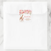 Roze Floral Giraffe Dank u Stickers (Tas)