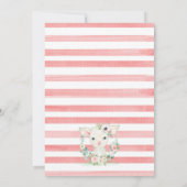 Roze Floral Girl een klein Baby shower Kaart (Achterkant)