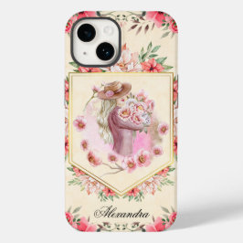 Roze Floral Girl, lentstijd Case-Mate iPhone 14 Hoesje