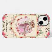 Roze Floral Girl, lentstijd Case-Mate iPhone Case (Achterkant (horizontaal))