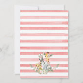 Roze Floral Girl Safari Oerwoud Animals Baby showe Kaart (Achterkant)