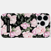 Roze Floral Girly Pattern, gepersonaliseerd Case-Mate iPhone Case (Achterkant (horizontaal))