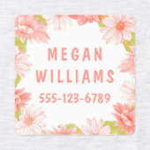 Roze Floral Girly Persoonlijke benaming Kleding Labels (Design 2)