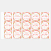 Roze Floral Girly Persoonlijke benaming Kleding Labels (Vel)