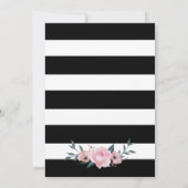 Roze Floral Gold Black Stripes Vrijgezellenfeest Kaart (Achterkant)