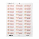 Roze Floral Gold Cross First Community Adres Etiket (Full Sheet)