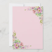 Roze Floral Gold Geometric Baby shower Kaart (Achterkant)