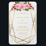 Roze Floral Gold Glitter Geometric Wedding Invite Magneet<br><div class="desc">Dit ontwerp is voorzien van bloemelementen met roze waterverf pony florals en goudglitter geometrisch lijst. Geweldig voor je trouwfeesten! Dit is een mix van collecties. Geniet</div>