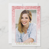 Roze Floral Gold Glitter Nursing School Afstuderen Kaart (Achterkant)