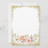 Roze Floral Gold Glitter Nursing School Afstuderen Kaart (Achterkant)