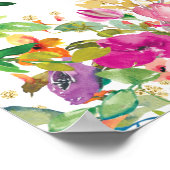 Roze Floral Gold Glitter Quinceañera Welkom Poster (Hoek)