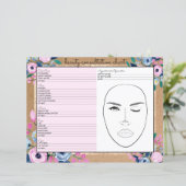 Roze Floral Gold Kraft Paper Beauty Consulting (Staand voorkant)