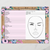 Roze Floral Gold Kraft Paper Beauty Consulting (Voorkant)