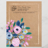 Roze Floral Gold Kraft Paper Lash Client Record (Achterkant)
