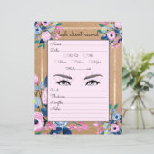 Roze Floral Gold Kraft Paper Lash Client Record (Staand voorkant)