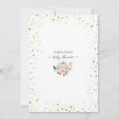 Roze Floral Gold Pumpkin Virtual Baby shower Kaart (Achterkant)