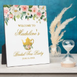 Roze Floral Gold Vrijgezellenfeest Tea Party Welko Fotoplaat<br><div class="desc">Waterverf Roze Floral Gold Vrijgezellenfeest Tea Party Welcome Plaque</div>