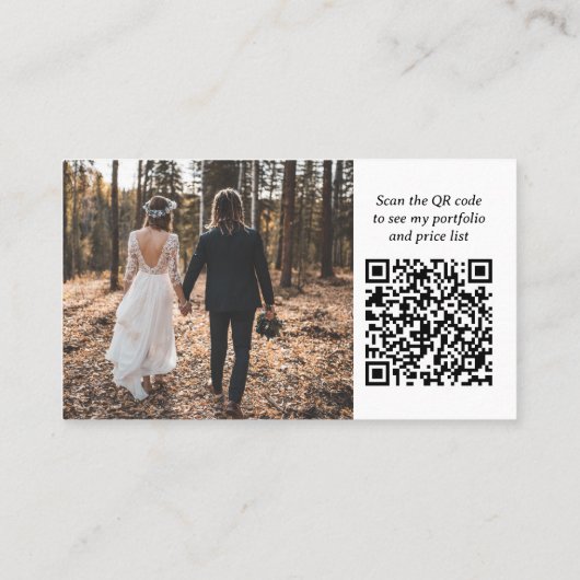 Roze Floral goud Fotografie logo qr code Visitekaartje (Achterkant)