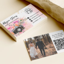 Roze Floral goud Fotografie logo qr code