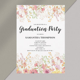 Roze Floral Gradual Party Invitation Kaart