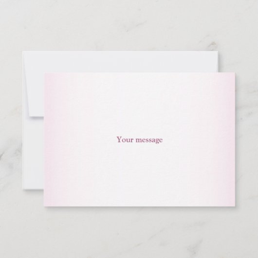 Roze Floral Green Leaves Elegant Wedding Party Bedankkaart (Achterkant)