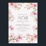 Roze Floral Green Leaves Women's 40th Birthday Kaart<br><div class="desc">Viel de mijlpaal van 40 jaar met deze prachtige roze en witte florale uitnodiging voor verjaardagsfeestjes. Deze uitnodiging is geschikt voor een thee- of tuinfeest. De doopvonten, de tekst, en de formulering, evenals de achtergrondkleur, kunnen worden aangepast om uw behoeften aan te passen. Neem contact met ons op voor hulp...</div>