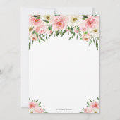 Roze Floral Greenery Adventure Baby shower Travel Bedankkaart (Achterkant)