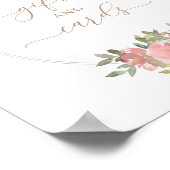 Roze Floral Greenery Baby shower voor kaartjes Poster (Hoek)