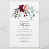 Roze Floral Greenery Bridal Shower Briefpapier (Voorkant)