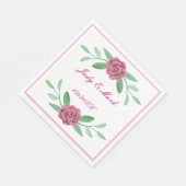 Roze Floral Greenery Foliage Paper Napkins Servet (Hoek)