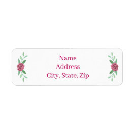 Roze Floral Greenery Foliage Return Address Label