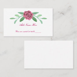 Roze Floral Greenery Foliage Table Flat Place Card Plaatskaartje