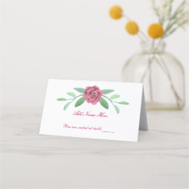 Roze Floral Greenery Foliage Table Place Card Plaatskaartje