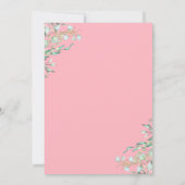 Roze Floral Greenery Gold Script-Baby shower Bedankkaart (Achterkant)