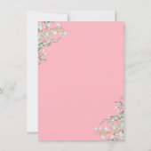 Roze Floral Greenery Gold Script Sweet 16 Birthday Bedankkaart (Achterkant)