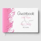 Roze Floral  Guestbook Gastenboek (Voorkant)