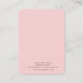 Roze Floral Handmade Earring Display Kaart Contactkaartje (Achterkant)