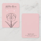 Roze Floral Handmade Earring Display Kaart Contactkaartje (Voorkant / Achterkant)