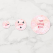  roze floral Happy 16th Birthday-ontwerp Confetti (Voorkanten)