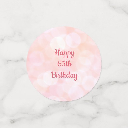  roze floral Happy 65th Birthday-ontwerp Confetti (Kleine voorkant)
