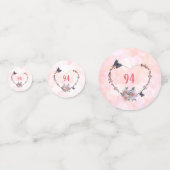  roze floral Happy 94th Birthday-ontwerp Confetti (Achterkanten)
