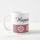  roze Floral Happy Birthday Koffiemok (Links)